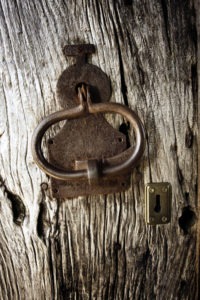 Detalle puerta en el Pazo de Eidian